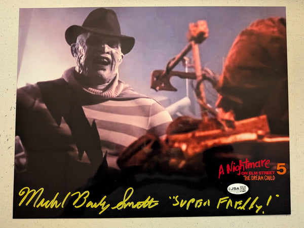 MICHAEL BAILEY SMITH Signed 8x10 Photo SUPER FREDDY Nightmare on Elm Street Pt 5 Autographed JSA COA Ay - HorrorAutographs.com