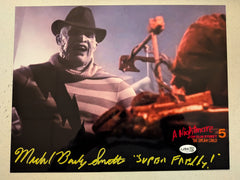 MICHAEL BAILEY SMITH Signed 8x10 Photo SUPER FREDDY Nightmare on Elm Street Pt 5 Autographed JSA COA Ay