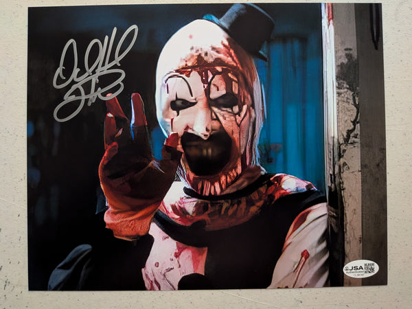 DAVID HOWARD THORNTON Signed Art the Clown 8x10 Photo TERRIFIER Autograph JSA COA A - HorrorAutographs.com