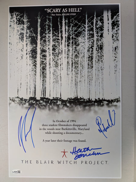 DONAHUE WILLIAMS LEONARD 3x Signed 11x17 POSTER The Blair Witch Project  JSA COA - HorrorAutographs.com