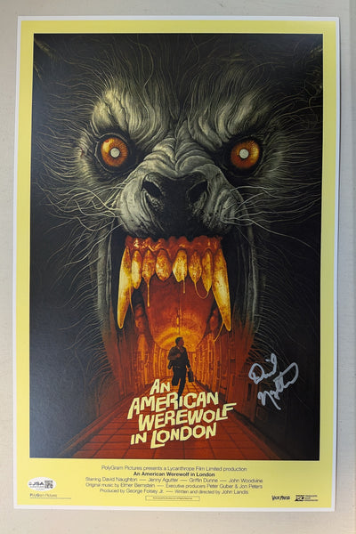 DAVID NAUGHTON Signed 11x17 POSTER American Werewolf in London JSA COA F - HorrorAutographs.com