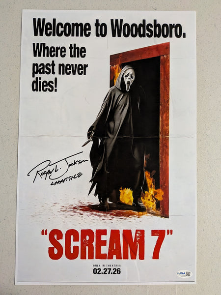 Roger JACKSON Signed SCREAM 7 11x17 Poster Voice of GHOSTFACE Autograph JSA COA C - HorrorAutographs.com