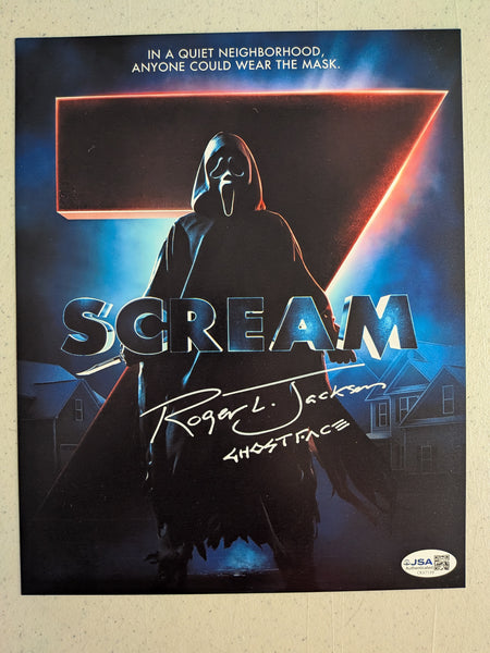 ROGER JACKSON Signed SCREAM 7 8x10 Photo GHOSTFACE Autograph JSA COA A - HorrorAutographs.com