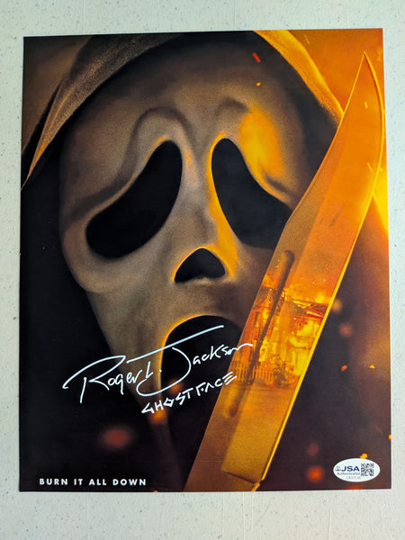 ROGER JACKSON Signed SCREAM 7 8x10 Photo GHOSTFACE Autograph JSA COA B - HorrorAutographs.com