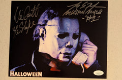 2X Michael Myers NICK CASTLE & TONY MORAN Signed HALLOWEEN Collage 8x10 Photo JSA COA c