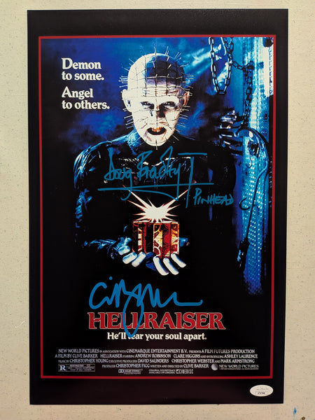 CLIVE BARKER & DOUG BRADLEY Signed Hellraiser Pinhead 11x17 Photo Autograph JSA COA Abl