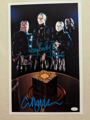 CLIVE BARKER & DOUG BRADLEY Signed Hellraiser Pinhead 11x17 Photo Autograph JSA COA C