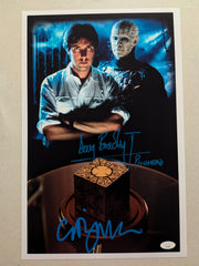 CLIVE BARKER & DOUG BRADLEY Signed Hellraiser Pinhead 11x17 Photo Autograph JSA COA D