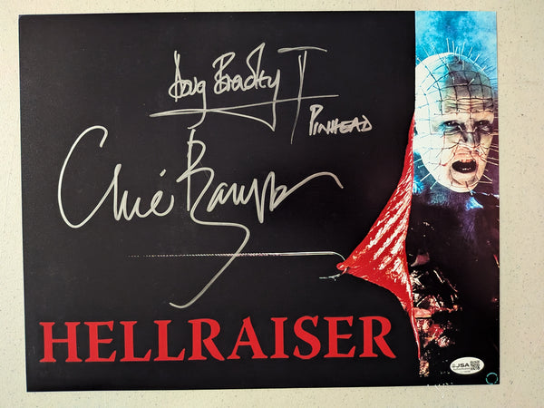 CLIVE BARKER & DOUG BRADLEY Signed Hellraiser Pinhead 11x14 Photo Autograph JSA COA A