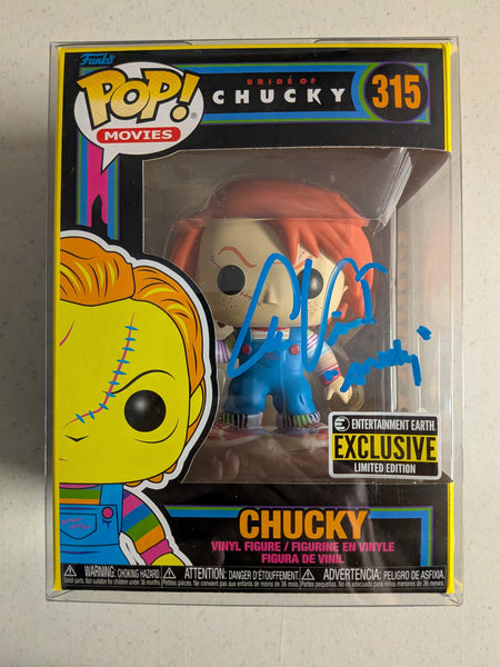 ALEX VINCENT Signed CHUCKY Exclusive FUNKO POP Blacklight Figure Child's Play ANDY Barclay JSA COA