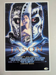 KANE HODDER Signed 11x17 Jason X Poster Voorhees Friday 13th Part 10 Inscription JSA QR mI
