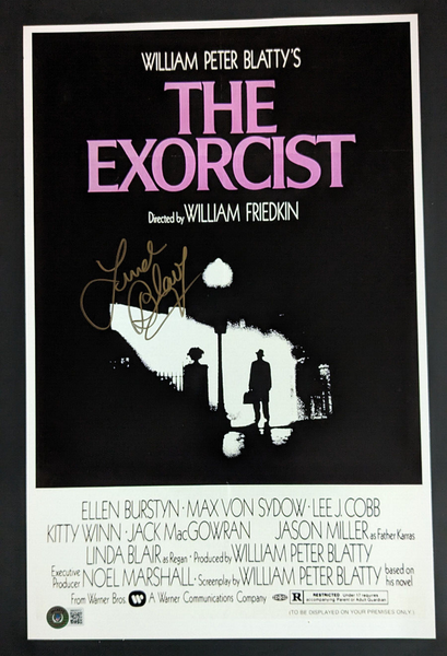 LINDA BLAIR Signed The EXORCIST 11x17 Movie POSTER Autograph Beckett A