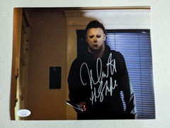 NICK CASTLE Signed Halloween The Shape Michael Myers 8x10 PHOTO BAS JSA COA R