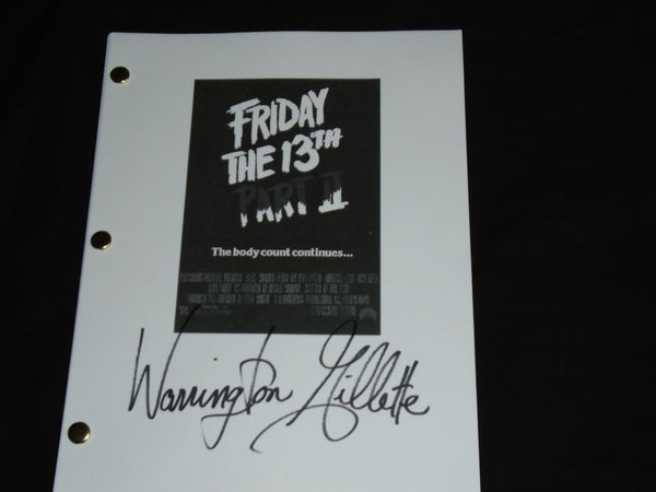 WARRINGTON GILLETTE Signed Friday the 13th Part 2 Auto Movie SCRIPT COA ...