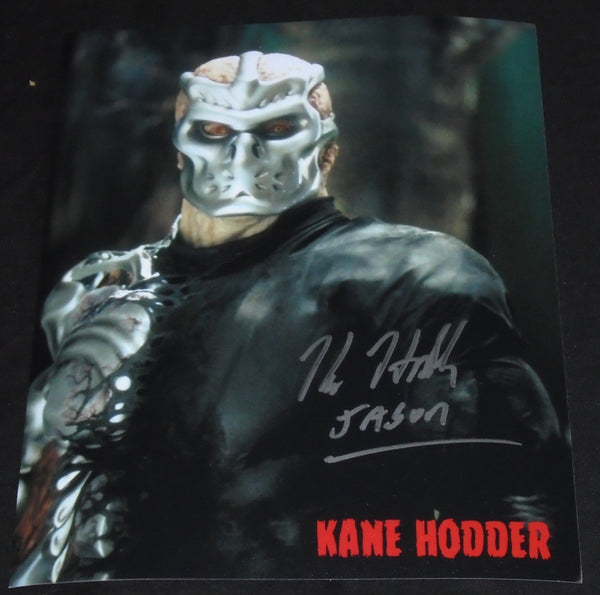 KANE HODDER Signed 8x10 Photo JASON VOORHEES Friday the 13th Part 7,8,9,X Autograph BAS QR JSA  F