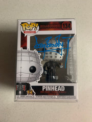 DOUG BRADLEY Signed Pinhead  Funko Pop Autograph Hellraiser Autograph BAS JSA blue