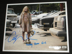 ADDY MILLER Signed 8x10 Photo Summer Teddy Bear Girl The Walking Dead Autograph JSA A