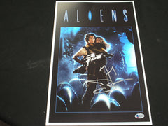 MICHAEL BIEHN Signed ALIENS 11x17 Poster Autograph Hicks JSA BAS BECKETT QR A