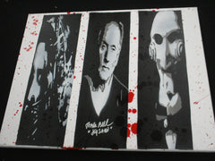 TOBIN BELL Signed SAW Original POP ART PAINTING Autograph JIGSAW BAS Beckett COA