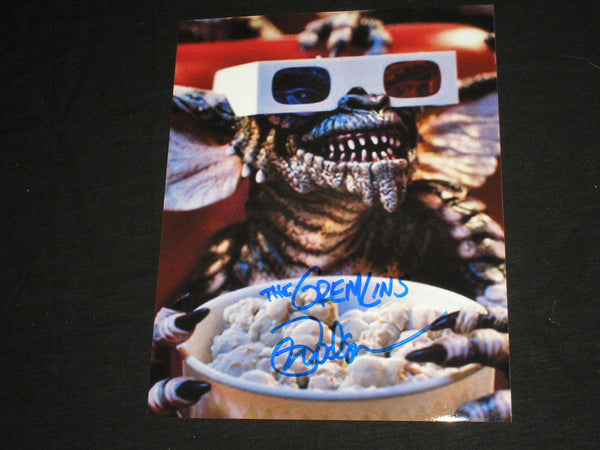 Mark Dodson autographed 8x10 Gremlins photo, voice of the Gremlins, with HorrorAutographs COA C.