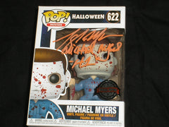 TONY MORAN Signed Michael Myers BLOODY Special Edition Funko Pop Figure HALLOWEEN BAS QR JSA