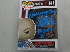 WARRINGTON GILLETTE Signed SPECIAL EDITION SACKHEAD JASON Voorhees FUNKO POP Figure Friday the 13th Part 2 BAS QR JSA