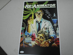 JEFFREY COMBS Signed Re-Animator 11x17 Movie Poster Herbert West JSA COA A