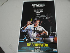 JEFFREY COMBS Signed Re-Animator 11x17 Movie Poster Herbert West BAS JSA COA B