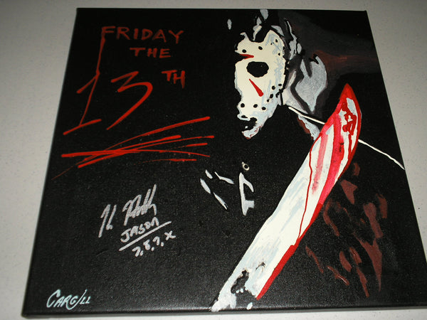 KANE HODDER Signed Original Painting JASON Voorhees Friday the 13th Autograph A - HorrorAutographs.com