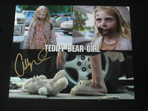 Addy Miller Signed 8x10 Custom Photo Summer Teddy Bear Girl The Walking Dead - HorrorAutographs.com