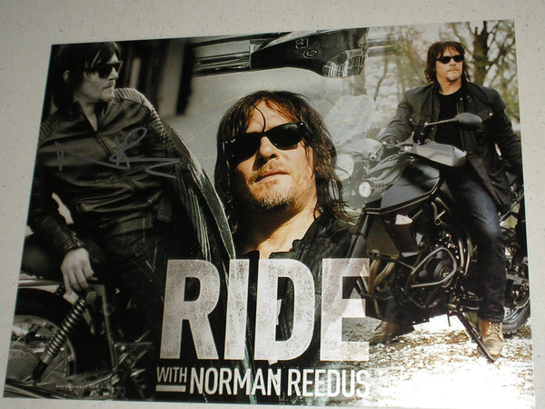 RIDE with NORMAN REEDUS Signed 11x14 Custom Metallic Photo Daryl Dixon Autographed #/10 - HorrorAutographs.com