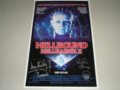 DOUG BRADLEY Simon Bamford Nicholas Vince Barbie Wilde 4X Signed Cenobites Hellraiser 2 11x17 POSTER Autograph