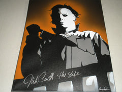 NICK CASTLE Signed Halloween Original POP ART PAINTING Autograph Michael Myers The Shape RARE