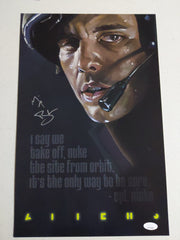 MICHAEL BIEHN Signed ALIENS 11x17 Poster Autograph Hicks JSA BAS BECKETT QR Code D