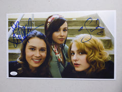 DANIELLE HARRIS SCOUT TAYLOR COMPTON  2X Signed Custom 8.5x14 Photo RZ Halloween Girls Autograph BAS JSA COA