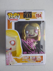 ADDY MILLER Signed Vaulted FUNKO POP Summer Teddy Bear Girl The Walking Dead Inscription  BAS JSA COA Pink