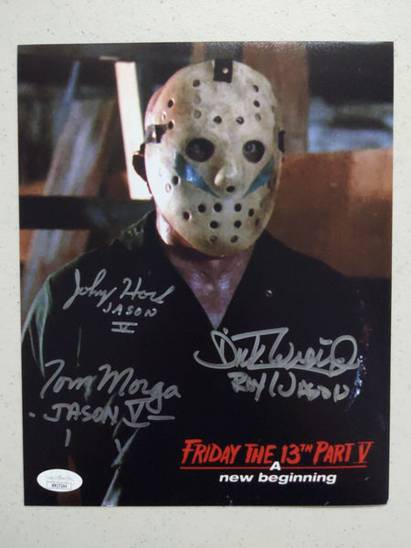 HOCK MORGA WIEAND Signed 8x10 Photo JASON VOORHEES Friday the 13th Part 5 RARE BAS JSA