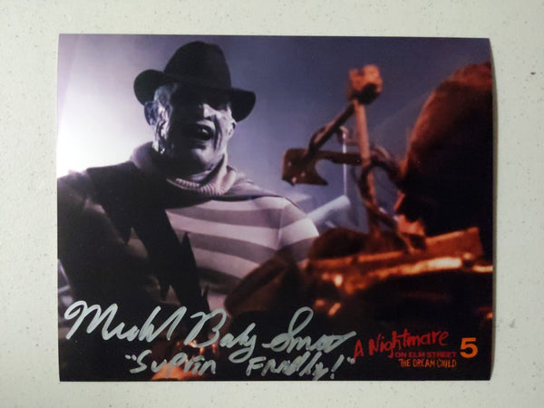 MICHAEL BAILEY SMITH Signed 8x10 Photo SUPER FREDDY Nightmare on Elm Street Pt 5 Autographed JSA COA A