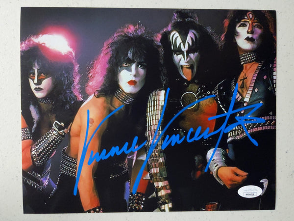 VINNIE VINCENT Signed KISS 8x10 Photo Autograph BAS JSA COA E