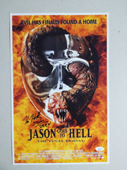 KANE HODDER Signed 11x17 POSTER Jason Goes to Hell Jason Voorhees Friday 13th Inscription JSA COA