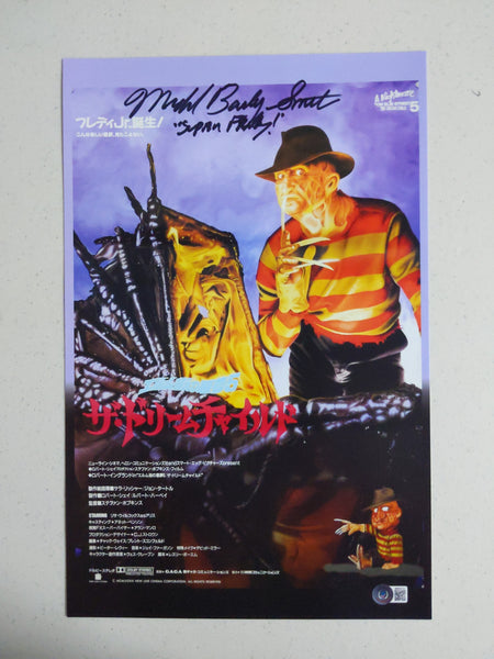 MICHAEL BAILEY SMITH SUPER FREDDY Krueger Signed 11x17 Poster NOES 5 RARE BAS QR JSA C