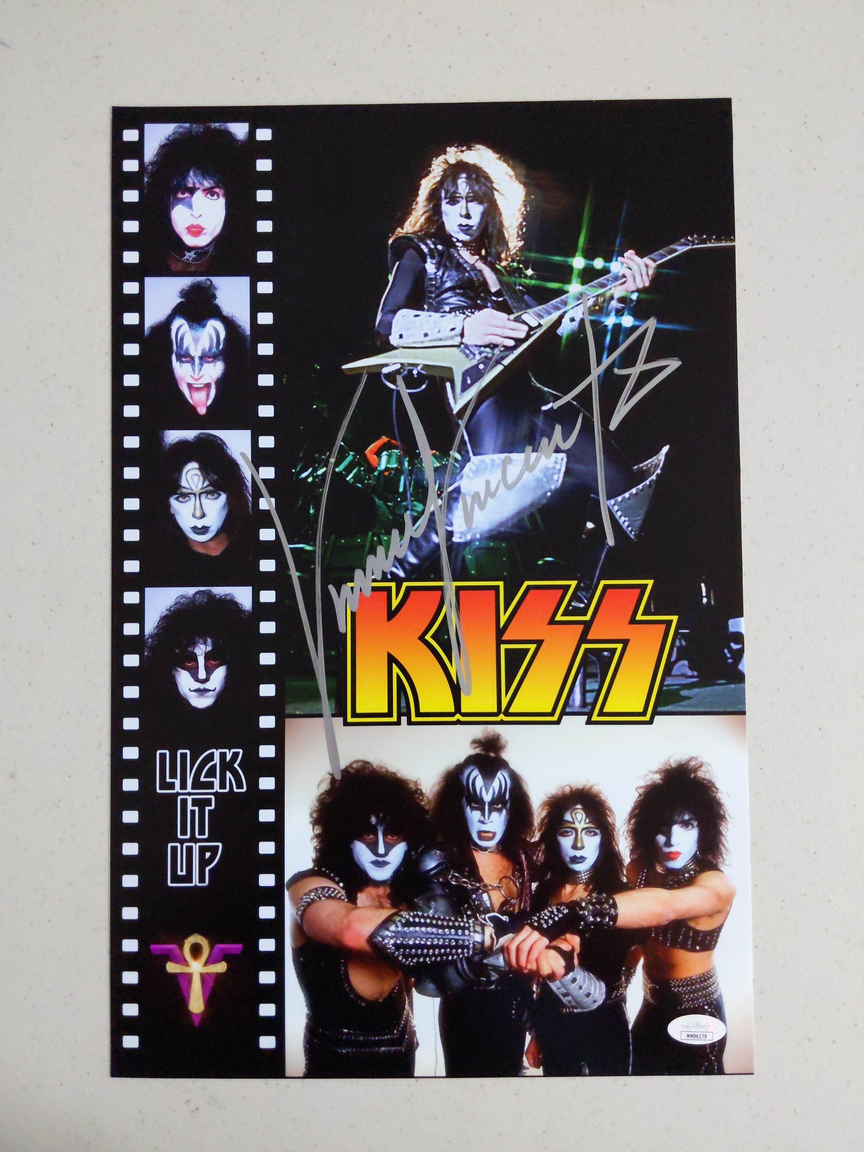 VINNIE VINCENT Signed KISS 11x17 Poster Autograph BAS JSA COA E