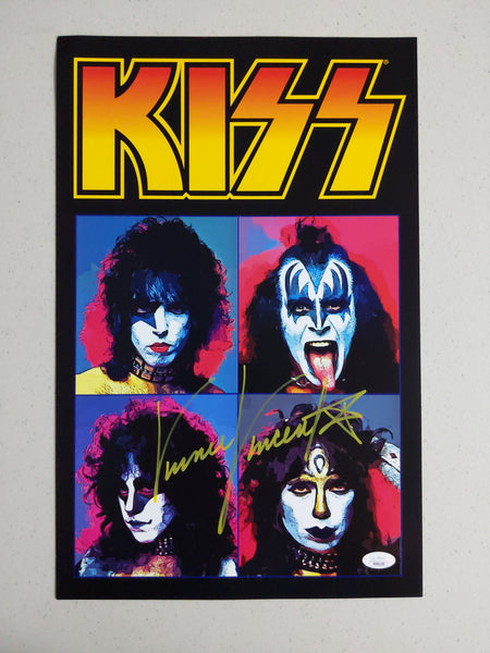 VINNIE VINCENT Signed KISS 11x17 Poster Autograph BAS JSA COA D