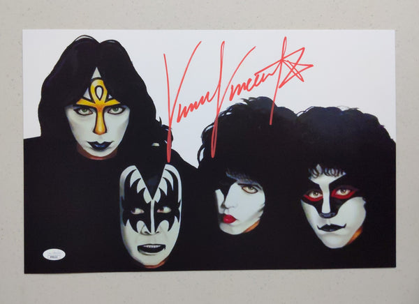 VINNIE VINCENT Signed KISS 11x17 Poster Autograph BAS JSA COA B