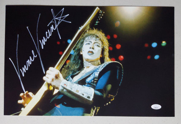 VINNIE VINCENT Signed KISS 11x17 Poster Autograph BAS JSA COA D