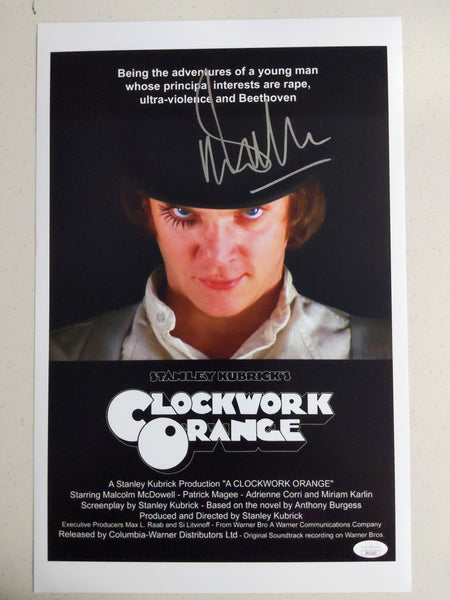 MALCOLM MCDOWELL Signed 11x17 PHOTO Clockwork Orange BAS JSA COA A