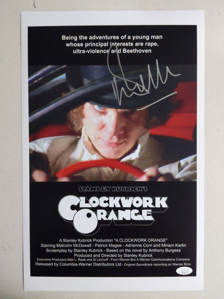 MALCOLM MCDOWELL Signed 11x17 PHOTO Clockwork Orange BAS JSA COA B