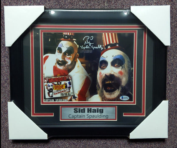 SID HAIG Signed 8x10 Photo Framed Captain Spaulding Devil's Rejects Auto BAS JSA COA B