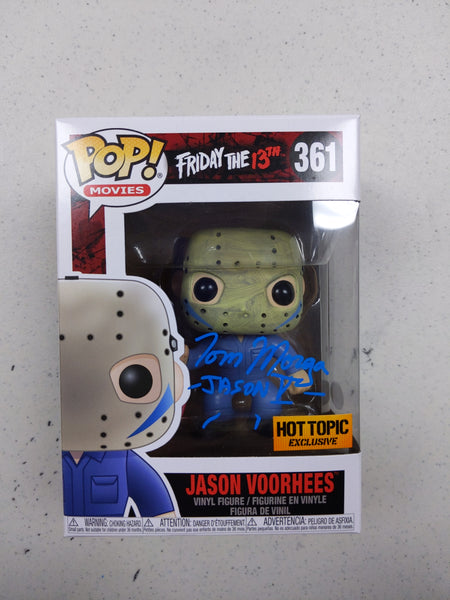 TOM MORGA Signed JASON Voorhees Hot Topic FUNKO Pop Figure Autograph Friday the 13th Part V BAS JSA COA