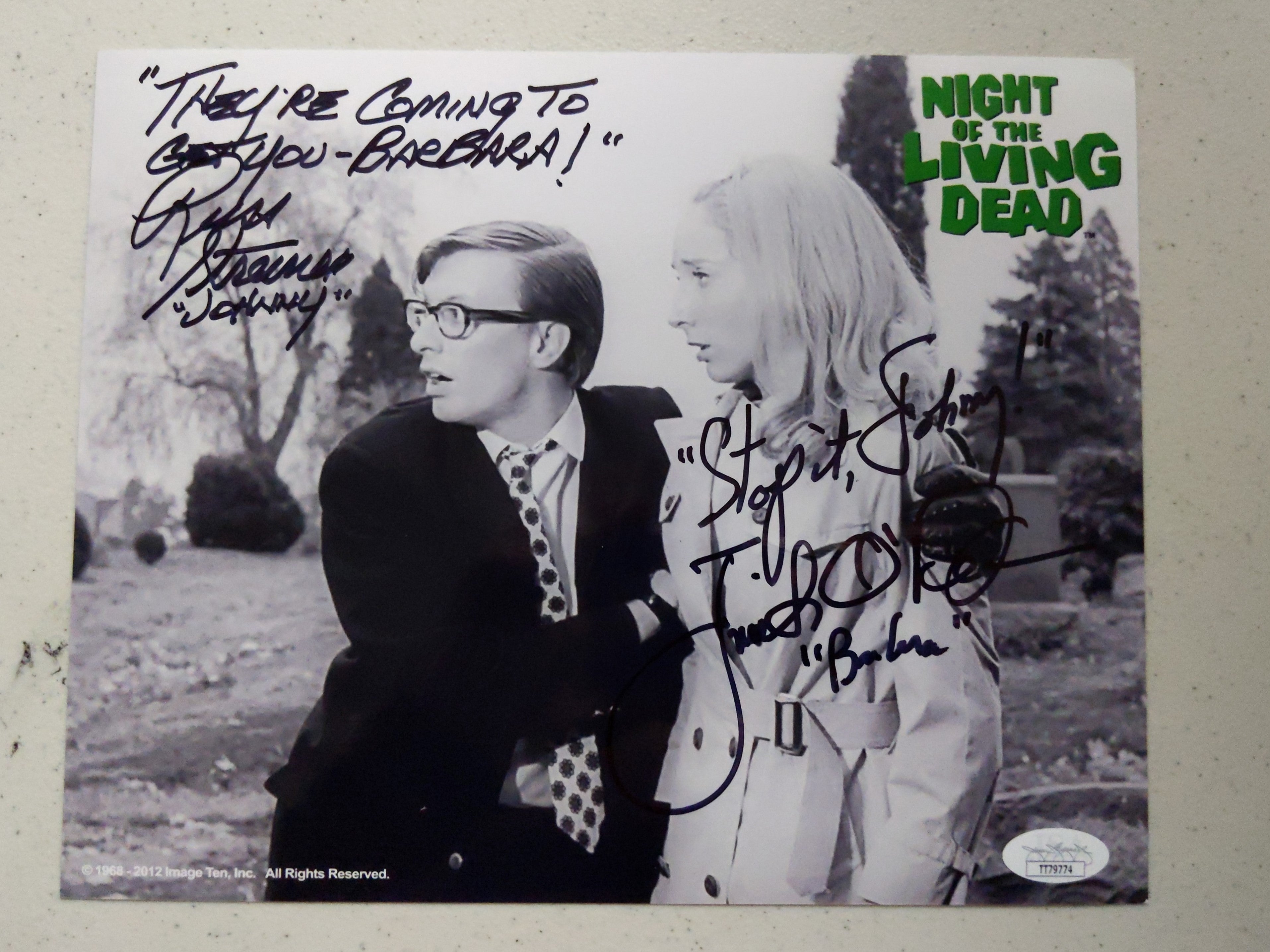 O'DEA STREINER 2x Signed Night of the Living Dead 8x10 PHOTO BAS
